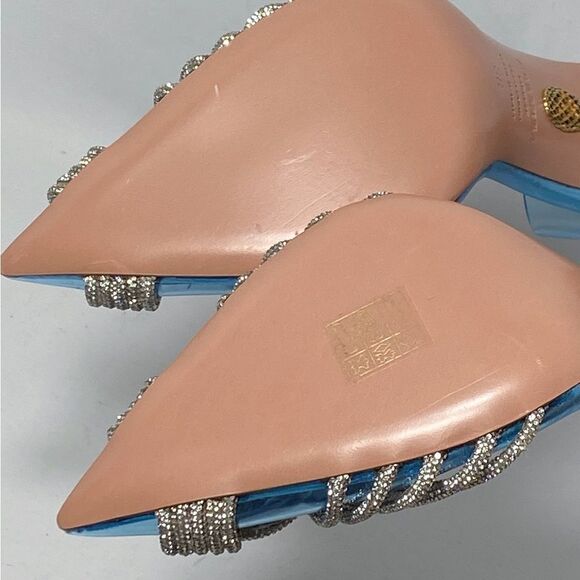 Aquazzura Gatsby Crystal-Embellished Slingback pumps size 38 - Picture 14 of 15